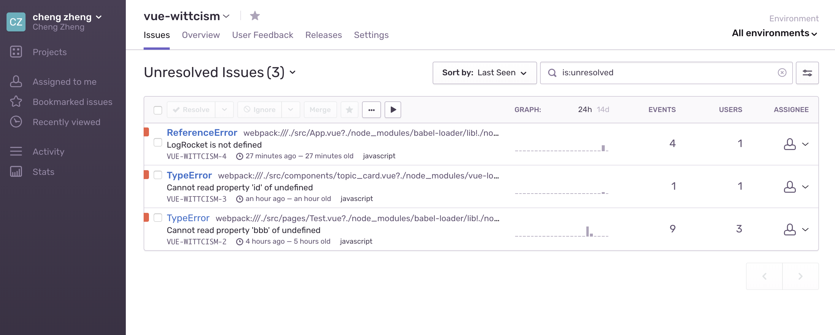 Featured image of post 2018-8-31  前端错误跟踪 (用 Sentry + LogRocket)